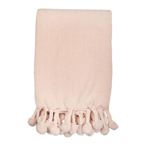 Pink Cotton Throw Blanket
