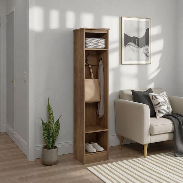 Prepac Drifted Gray Narrow Entryway Organizer 3-Coat Hooks, Coat