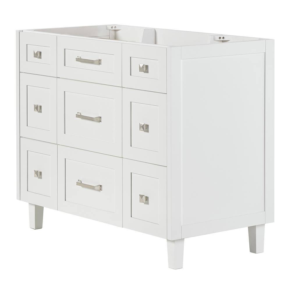 Monroe 42" White Wood Freestanding Bath Vanity Cabinet