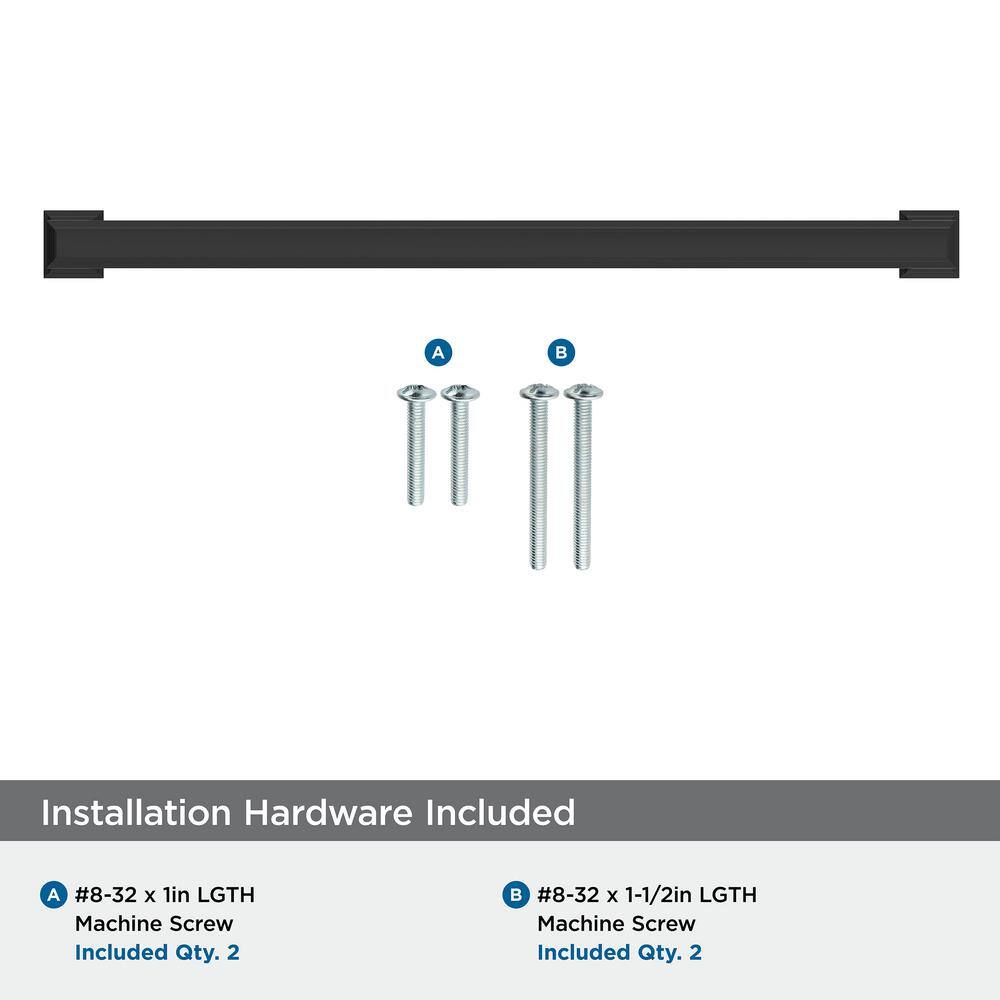 Matte Black 10-1/16 inch Modern Bar Cabinet Pull
