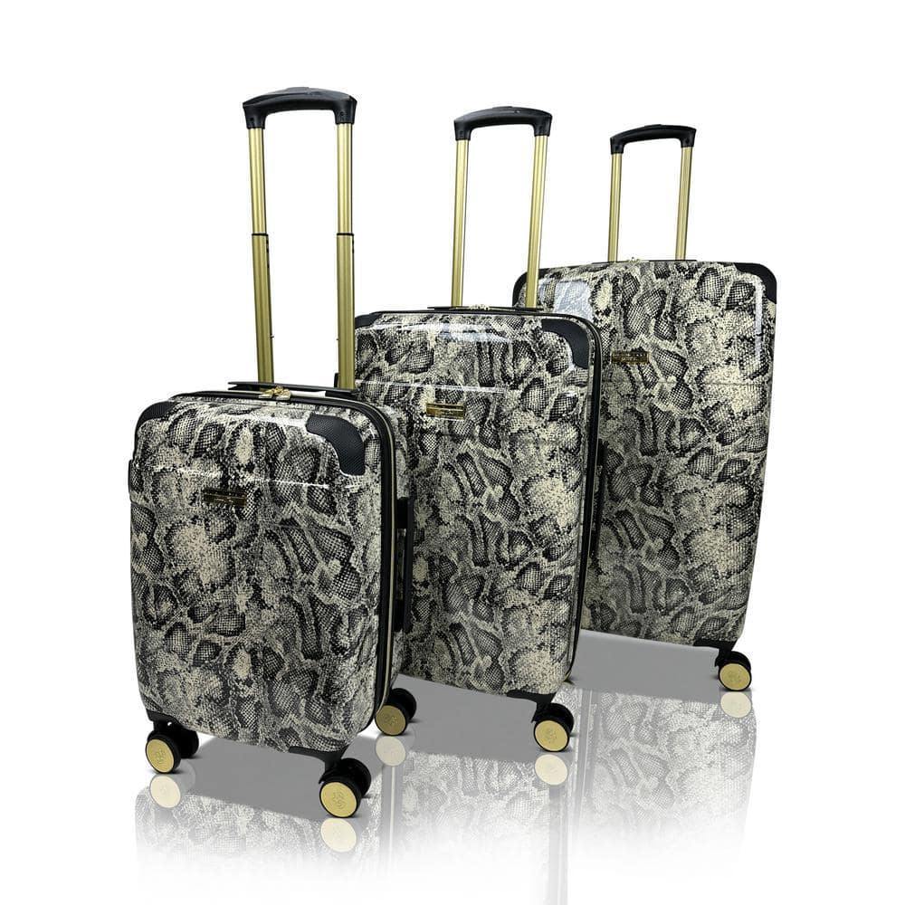 Jenni Chan Python 3-Piece Hardside Spinner Set JC111-ST3-GRY - The