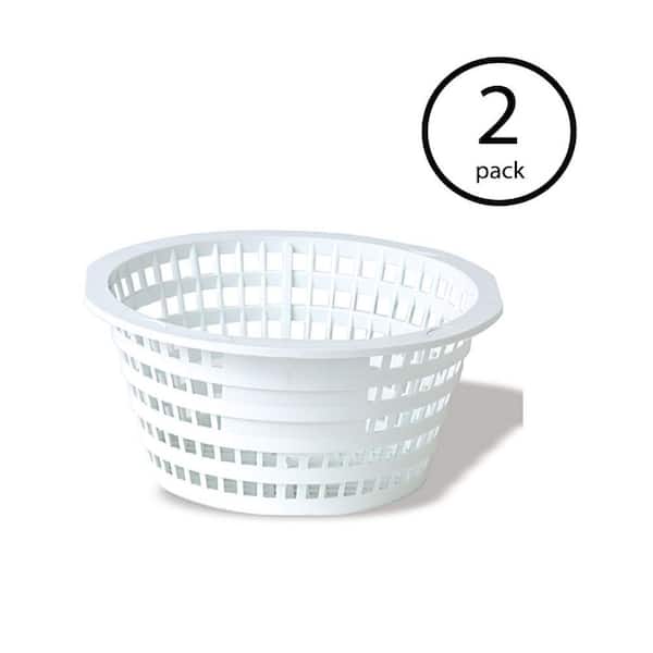 Swimline Olympic ACM88 White Replacement Swimming Pool Skimmer Basket (2-Pack)