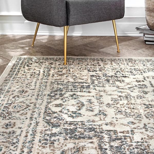 nuLOOM Vintage Tanith Cream 9 ft. x 12 ft. Living Room