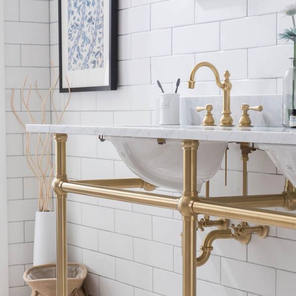 Embassy 72 in. Brass Washstand Legs and Connectors in Satin Gold PVD Embassy 72 in. Brass Washstand Legs and Connectors in Satin Gold PVD