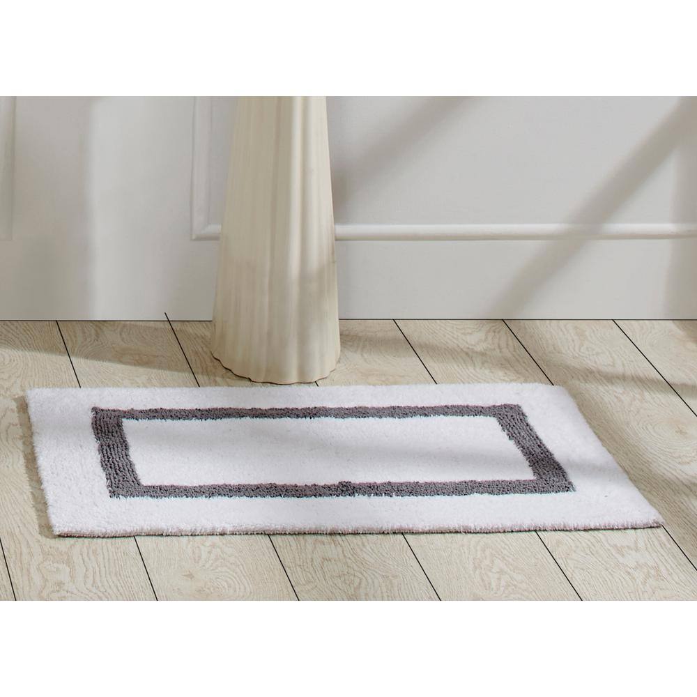 Better Trends Hotel Collection White/Gray 21" x 34" 100% Cotton Bath ...