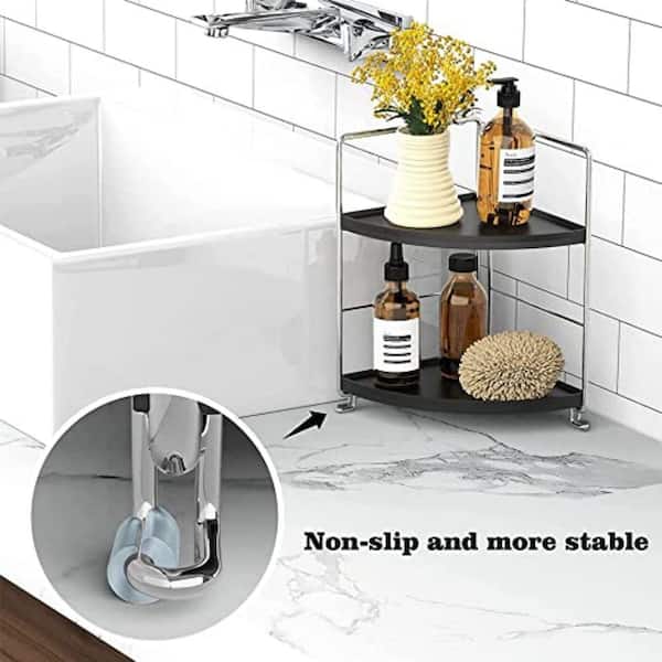 1pc Three-tier Over-the-toilet Shelf, Bathroom Storage Organizer, Made Of  Galvanized Steel Pipe, Plastic Parts And Non-woven Fabric
