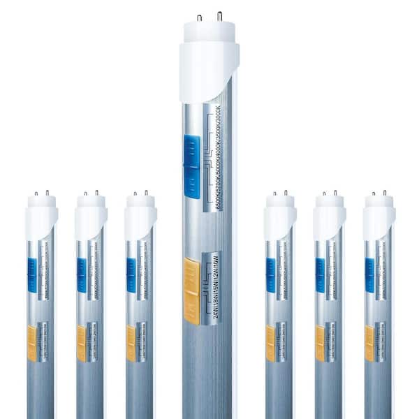 75-Watt Equivalence LED 4FT Linear T8 Tube Light Bulbs 5 Watts & 6 Color Selectable Plug&Play or Ballast Bypass 6-Pack