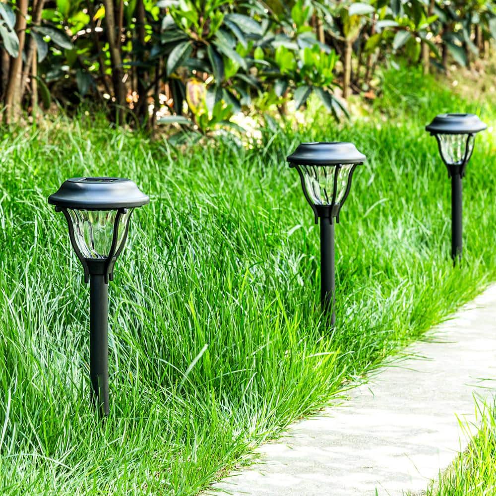 Black Solar Powered Integrated LED Pathway Light Multipack