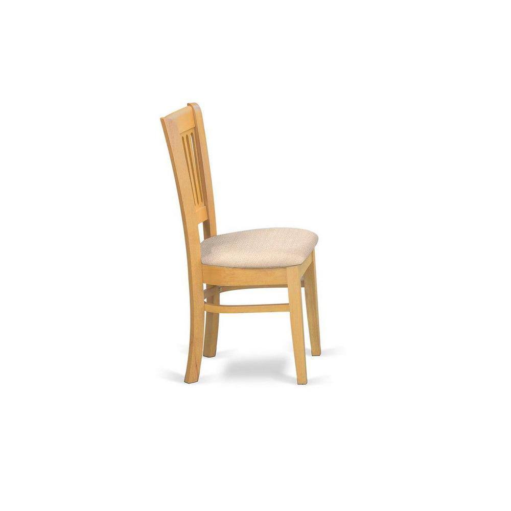 Natural Oak Finish 3-Piece Round Dining Set with High Back Lattice Chairs