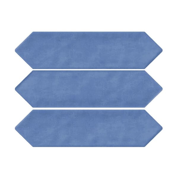 Giorbello Glossy Ceramic Picket Hexagon Subway 3 in. x 12 in. x 10 mm Wall Tile Case- Indigo (20-Tile Pieces/5 sq. ft.)