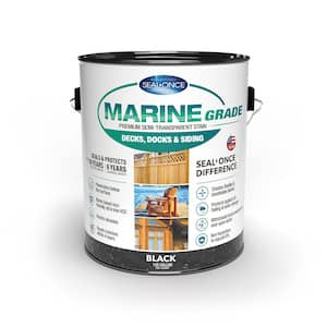 MARINE GRADE 1 gal. Black Premium Semi-Transparent Penetrating Water-Based Exterior Wood Stain