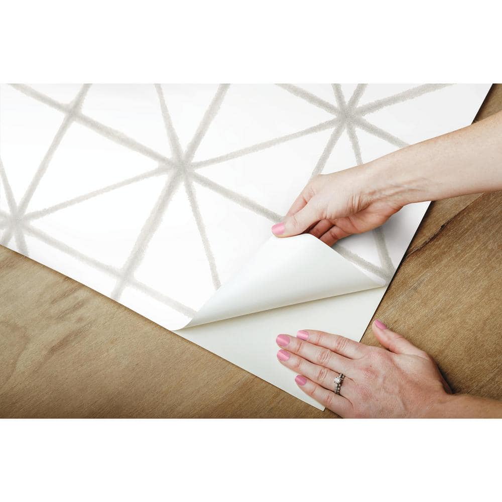 Neutral Geometric Pattern Peel and Stick Vinyl Wallpaper