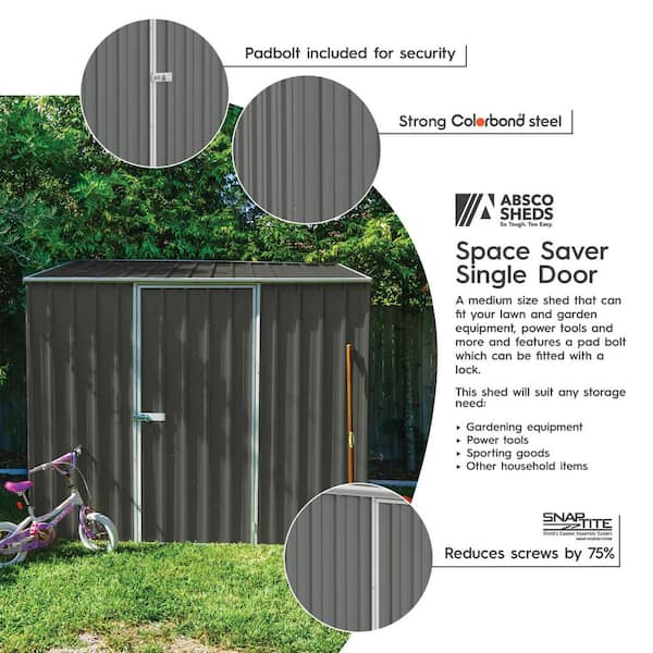 Single Door Space Saver 7.5 ft. W x 5 ft. D Metal Garden Shed with SNAPTiTE Assembly System 37 sq. ft.