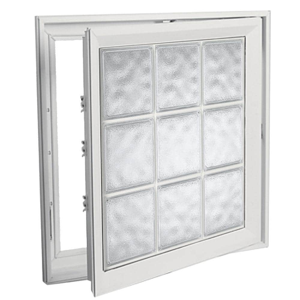 Hy-Lite 29 in. x 29 in. Right-Hand Acrylic Block Casement Vinyl Window ...