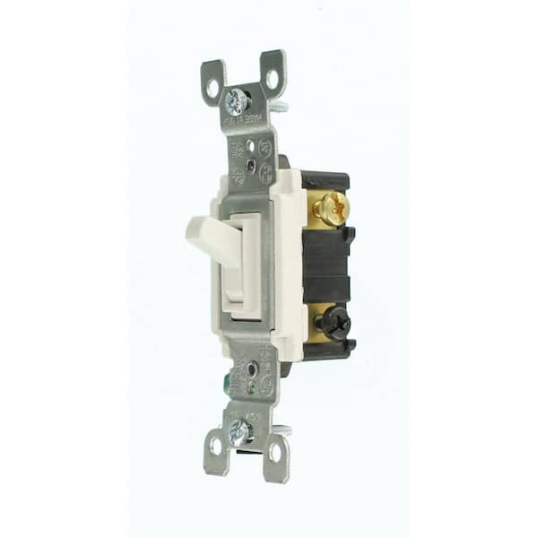 15 Amp 3-Way Toggle Switch, White 15 Amp 3-Way Toggle Switch, White
