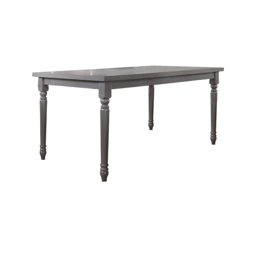 Reclaimed Wood Rectangular Dining Table in Rustic Gray