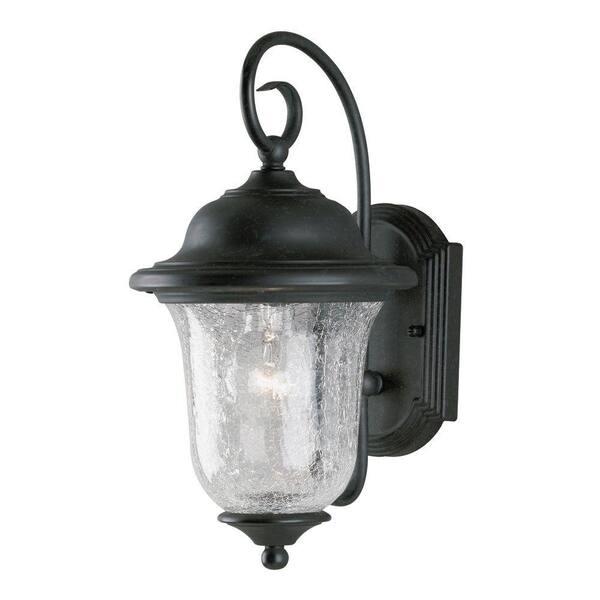 Westinghouse 1-Light Vintage Bronze Steel Exterior Wall Lantern Sconce with Clear Crackle Glass