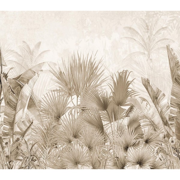 Tropical Wilderness Sepia Wall Mural