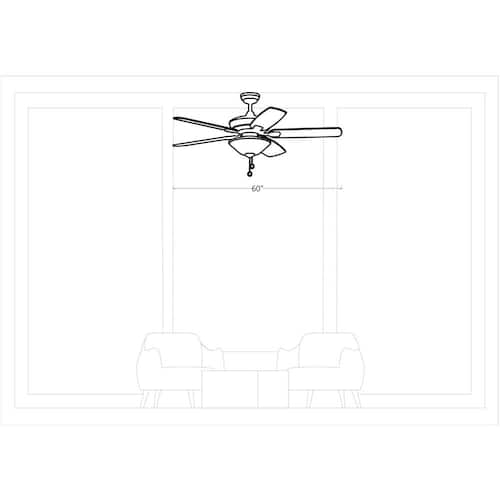 Colony Super Max Plus 60 in. Transitional Rubberized White Ceiling Fan with White Blades, LED Light Kit and Pull Chain Ceiling Fans With Lights