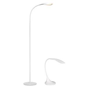 Rylie 15.8 in. White Led Desk Lamp and Haven 55.2 in. White Led Floor Lamp