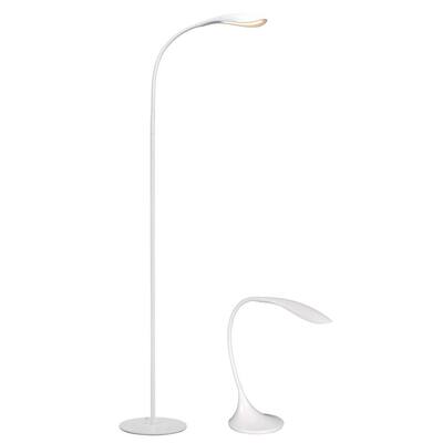 Rylie 15.8 in. White Led Desk Lamp and Haven 55.2 in. White Led Floor Lamp