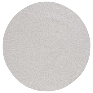 Braided Gray Ivory 5 ft. x 5 ft. Abstract Round Area Rug