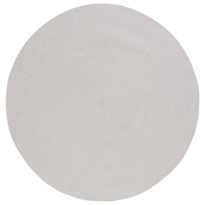 Braided Gray Ivory 6 ft. x 6 ft. Abstract Round Area Rug
