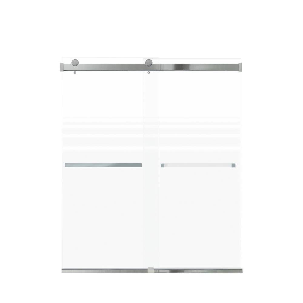 70" High x 60" Wide Frameless Sliding Shower Door in Chrome Finish