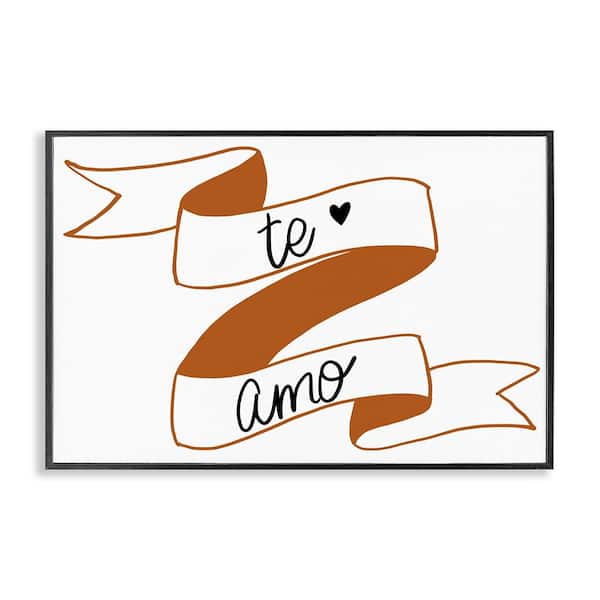 Stupell Industries I Love You with Ribbon by SD Graphics Studio Black Framed Typography Giclee Art Print 20 in. x 30 in.