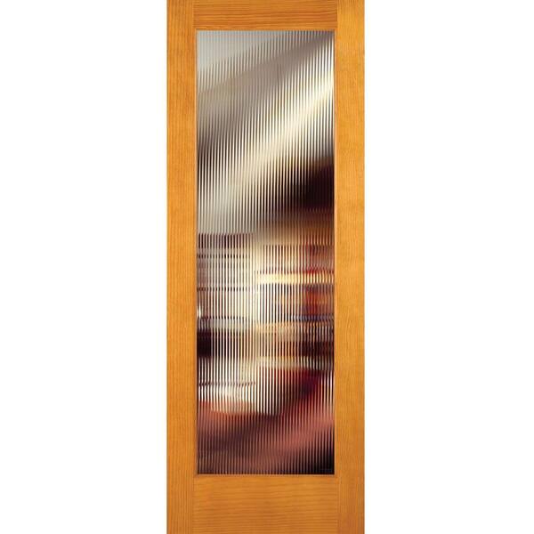 Feather River Doors 24 in. x 80 in. Reed Woodgrain 1 Lite Unfinished Pine Interior Door Slab