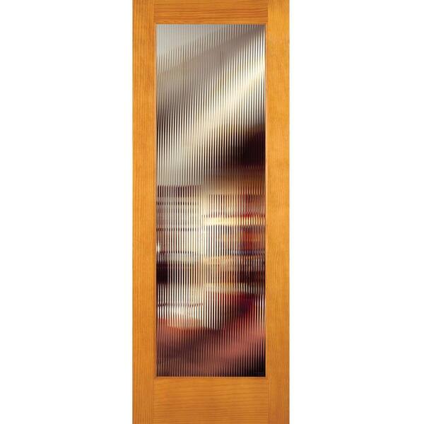 Feather River Doors 28 in. x 80 in. Reed Woodgrain 1 Lite Unfinished Pine Interior Door Slab