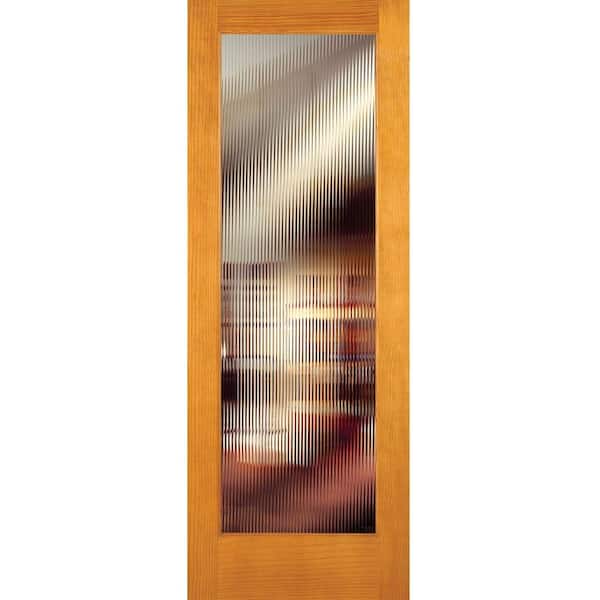 Feather River Doors 32 in. x 80 in. Reed Woodgrain 1 Lite Unfinished Pine Interior Door Slab