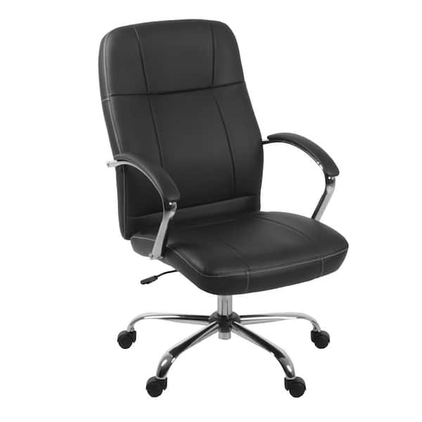 Cielo Leather Ergonomic Guest Chair in Black