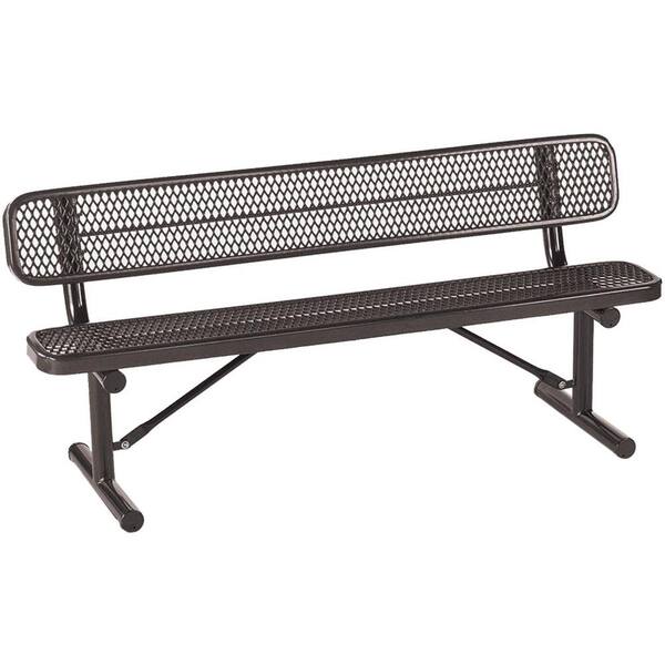 Tradewinds Park 6 ft. Black Commercial Bench
