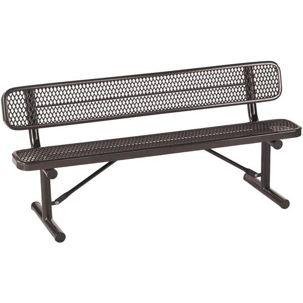 Tradewinds Park 8 ft. Black Commercial Bench