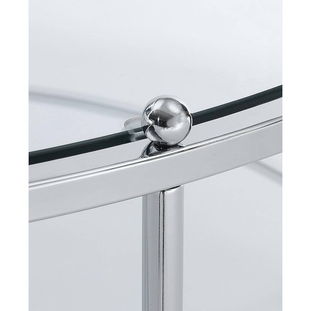 Royal Crest Round Glass Coffee Table with Chrome Frame