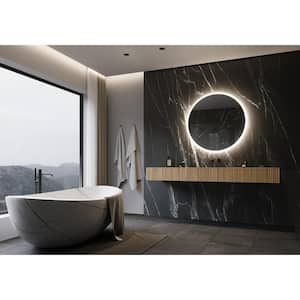 Backlit 40 in. W x 40 in. H Round Frameless Wall Mounted Bathroom Vanity Mirror 6000K LED