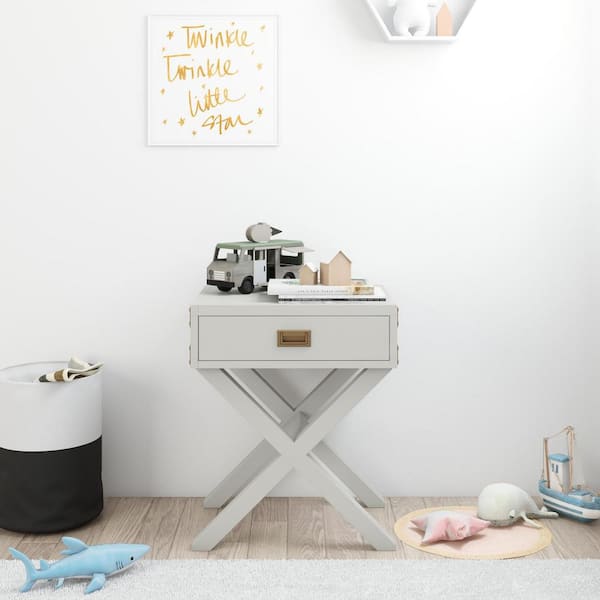 BABY RELAX Miles Graphite Gray Wood Nightstand