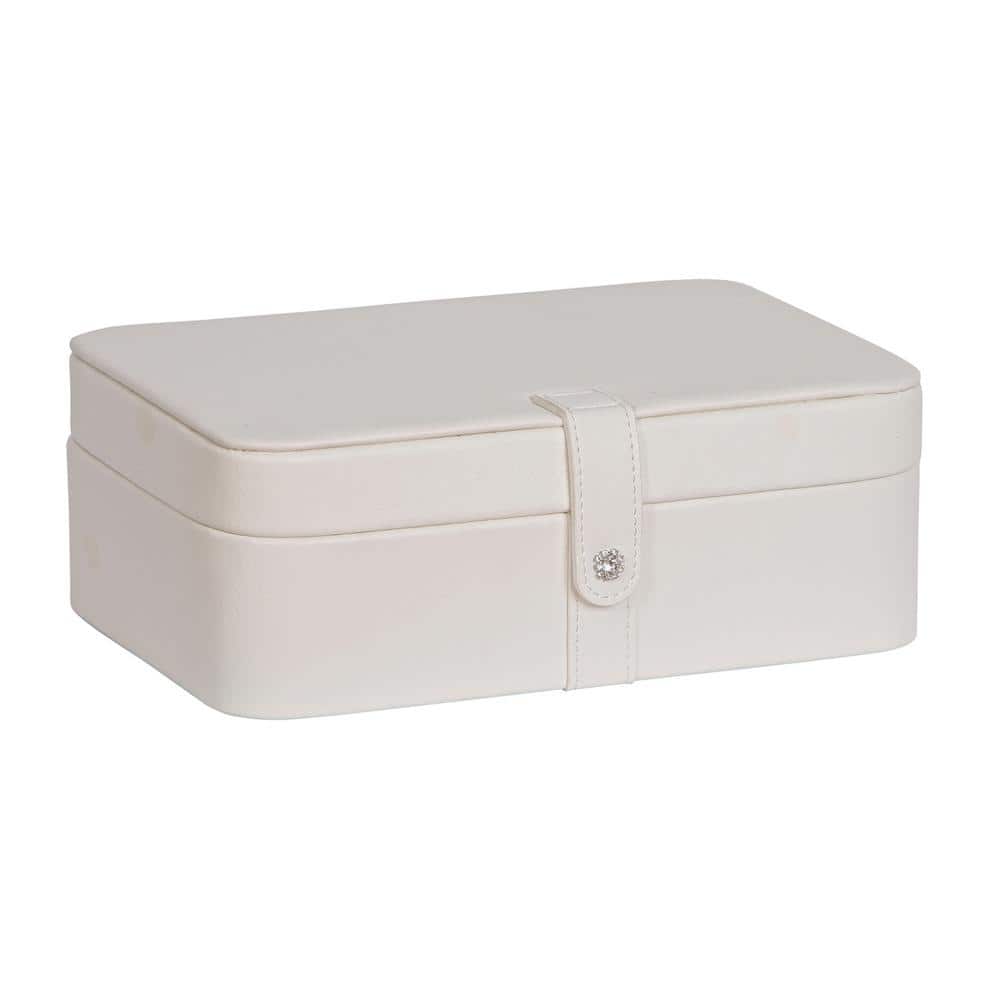 Mele & Co Lila Ivory Faux Leather Jewelry Box 0058510M - The Home Depot