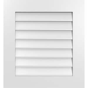 24 in. x 26 in. Rectangular White PVC Paintable Gable Louver Vent Non-Functional