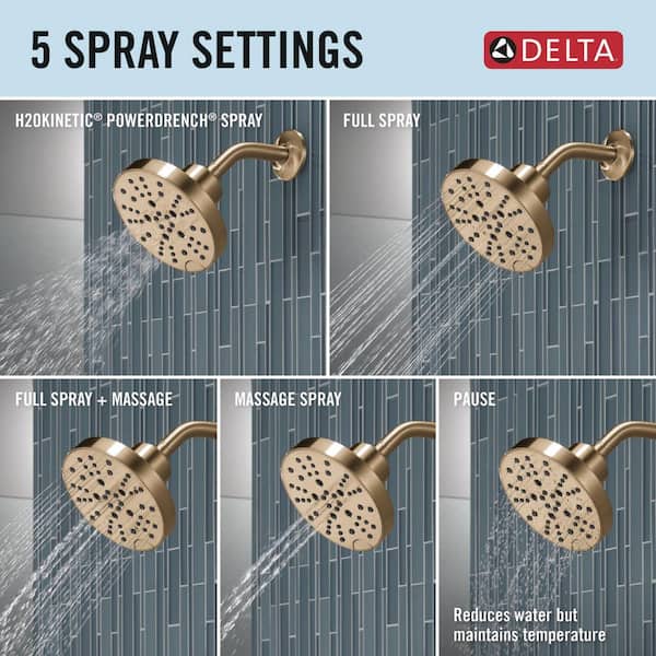 Delta Nicoli Gold 5-Spray Shower Faucet with 8 in. Widespread