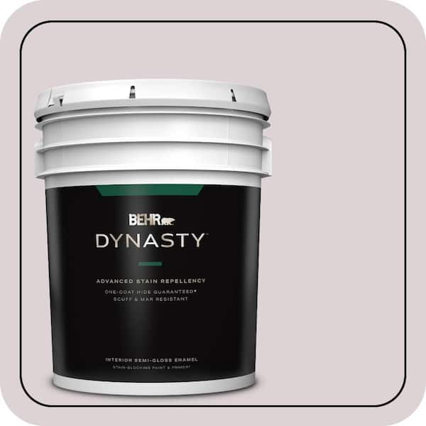 BEHR DYNASTY 5 gal. #100E-2 Mauve Mist Semi-Gloss Enamel Interior Stain-Blocking Paint & Primer