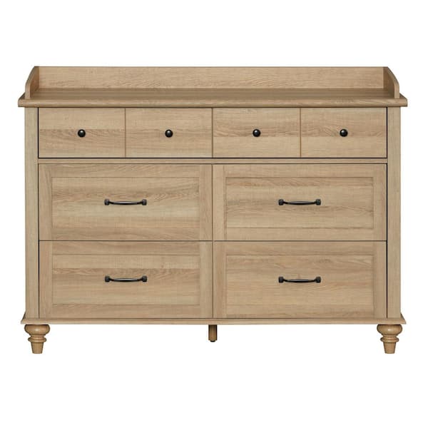 WAMPAT 47 in.Baby Dresser for Nursery with 6 Drawers Changing Table for Baby Rustic Oak MXHD W11F4124C The Home Depot