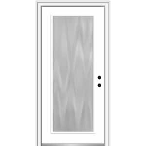 Chinchilla 36 in. x 80 in. Left-Hand Inswing Full Lite Primed Fiberglass Prehung Front Door with 6-9/16 in. Frame