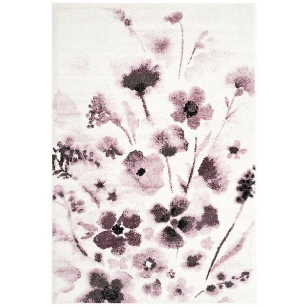 SAFAVIEH Adirondack Ivory/Purple 5 ft. x 8 ft. Floral Gradient Area Rug