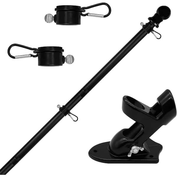 6 ft. Adjustable Stainless Steel Flag Pole Kit with Wall Mount Bracket for Outdoor Home and Commercial Use