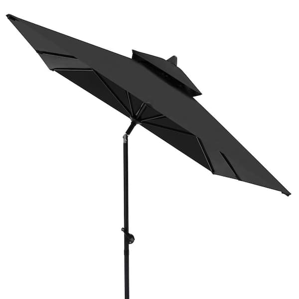 5 ft patio umbrellas 13Ft Rectangular Umbrella With Solar LED Lights The crank system opens and closes the outdoor table umbrella with a simple turn Steel, New Products Patio Umbrellas