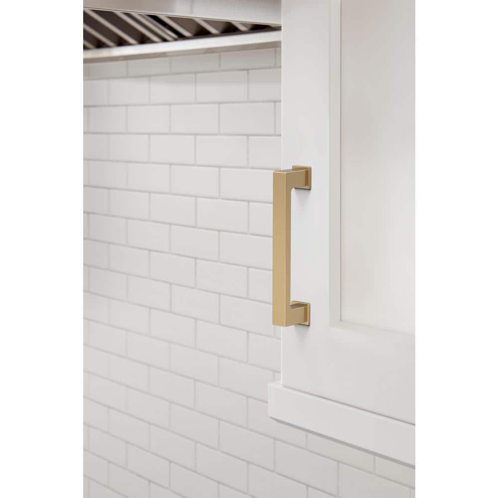 Champagne Bronze Modern Bar Cabinet Pulls with Mounting Hardware