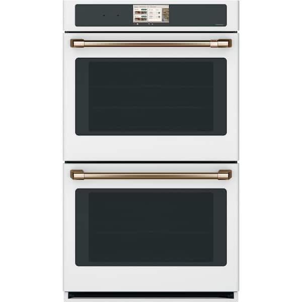 Cafe Professional Series 30 in. Smart Built-in Convection Double Wall Oven with In-Oven Camera in Matte White