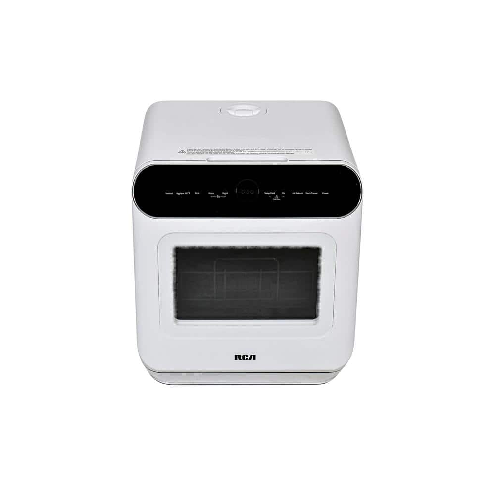 RCA 22 in. Portable Mini Dishwasher Countertop-6L Built-in Water Tank in White